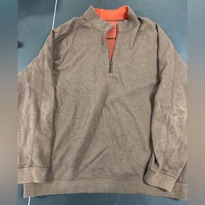 Tommy Bahama Reversible Brown and Rust Half-Zip Jacket